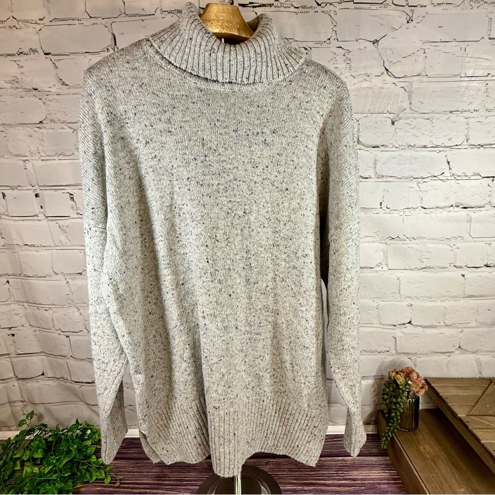 Christopher & Banks Speckled Cream Turtleneck Sweater